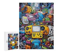 Jigsaw Puzzles 500 PCS for Teenagerss Vibrant Retro Gaming Collage -8 Jigsaws for Adults Hands-on Game But Fun And Humorous Deal As Gifts for The Whole Family 500 PCS