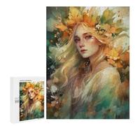 Jigsaw Puzzles 500 PCS for Teenagerss Watercolor Floral Portrait Jigsaw for Adults Hands-on Game Wall Art Challenging To Complete 500 PCS