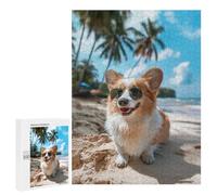 Jigsaw Puzzles 500 PCS for Teenagerss Welsh Corgi Sunglasses Jigsaw for Adults Hands-on Game But Fun And Humorous for Birthday, Chrismas 500 PCS