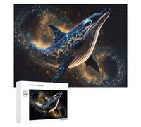 Jigsaw Puzzles 500 PCS for Teenagerss Whale in Cosmic Swirl Jigsaws for Adults Hands-on Game But Fun And Humorous Deal As Gifts for The Whole Family 500 PCS