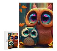 Jigsaw Puzzles 500 PCS for Teenagerss Whimsical Owl Duo in Autumn Forest Jigsaw for Adults Hands-on Game Wall Art Challenging To Complete 500 PCS