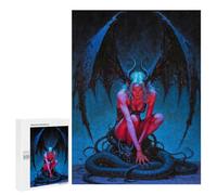 Jigsaw Puzzles 500 PCS for Teenagerss Winged Demonic Lilith with Serpent Adult Jigsaw Puzzle Family Game A Work of Art Deal As Gifts for The Whole Family 500 PCS