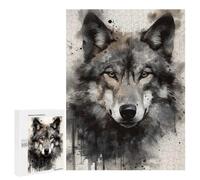 Jigsaw Puzzles 500 PCS for Teenagerss Wolf Beauty Watercolor Jigsaw for Adults Hands-on Game But Fun And Humorous for Birthday, Chrismas 500 PCS