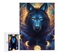 Jigsaw Puzzles 500 PCS for Teenagerss Wolf Moon Dreamcatcher Art Adult Jigsaw Puzzle DIY Toys For Family Fun Help The Brain Exercise 500 PCS