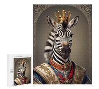 Jigsaw Puzzles 500 PCS for Teenagerss Zebra King Portrait Jigsaws for Adults Hands-on Game But Fun And Humorous Birthday Present, Gifts, 500 PCS