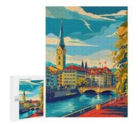 Jigsaw Puzzles 500 PCS for Teenagerss Zurich Cityscape Jigsaws for Adults Relax Games Precision Cutting Deal As Gifts for The Whole Family 500 PCS