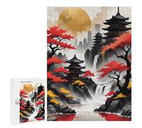 Jigsaw Puzzles 500 PCS Japan Landscape Ink Teenagers Puzzles Relax Games Difficult Challenge Unique Birthday And Xmas Gifts 500 PCS