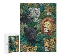 Jigsaw Puzzles 500 PCS Jungle Animal Wallpaper Mural Jigsaws for Adults Puzzle But Fun And Humorous Every Piece Is Unique - Family Fun & Game Night 500 PCS