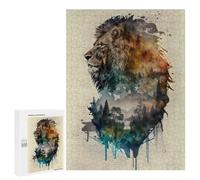 Jigsaw Puzzles 500 PCS LION WATERCOLORS Teenagers Puzzles Relax Games Difficult Challenge Unique Birthday And Xmas Gifts 500 PCS