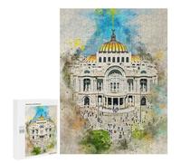 Jigsaw Puzzles 500 PCS Mexico City Watercolor Teenagers Puzzles Relax Games Difficult Challenge Unique Birthday And Xmas Gifts 500 PCS