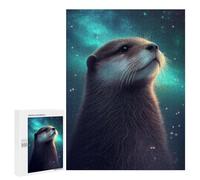 Jigsaw Puzzles 500 PCS Otter Galaxy Animal Teenagers Puzzles Relax Games Difficult Challenge Unique Birthday And Xmas Gifts 500 PCS
