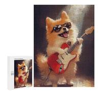 Jigsaw Puzzles 500 PCS Pomeranian Playing Guitar-2 Jigsaw for Teenagers Improve Memory Difficult And Challenge Brainteaser Family Games 500 PCS