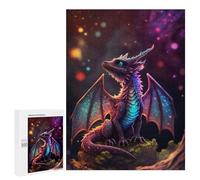 Jigsaw Puzzles 500 PCS Rainbow Dragon Cub Teenagers Puzzles Relax Games Difficult Challenge Unique Birthday And Xmas Gifts 500 PCS
