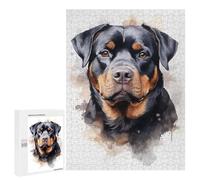 Jigsaw Puzzles 500 PCS Rottweiler Watercolor Dog Teenagers Puzzles Relax Games Difficult Challenge Unique Birthday And Xmas Gifts 500 PCS