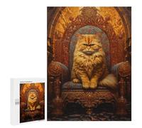 Jigsaw Puzzles 500 PCS Royal Persian Cat Throne-12 Jigsaws for Adults Puzzle Pattern Assembly Educational Challenge Birthday And Unique Gifts 500 PCS