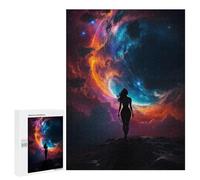Jigsaw Puzzles 500 PCS Silhouette Woman Galaxy Teenagers Puzzles Relax Games Difficult Challenge Unique Birthday And Xmas Gifts 500 PCS