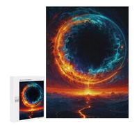 Jigsaw Puzzles 500 PCS Volcanic Black Hole in Sky Teenagers Puzzles Relax Games Difficult Challenge Unique Birthday And Xmas Gifts 500 PCS