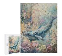 Jigsaw Puzzles 500 PCS Whale in Floral Ocean Jigsaw for Teenagers Improve Memory Difficult And Challenge Brainteaser Family Games 500 PCS
