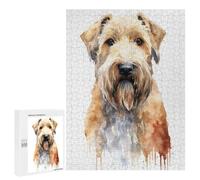 Jigsaw Puzzles 500 PCS Wheaten Terrier Watercolor Teenagers Puzzles Relax Games Difficult Challenge Unique Birthday And Xmas Gifts 500 PCS