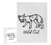 Jigsaw Puzzles 500 PCS Wild Cat Line Ilustration Teenagers Puzzles Relax Games Difficult Challenge Unique Birthday And Xmas Gifts 500 PCS