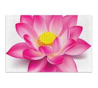 Jigsaw Puzzles 500 Piece for Adults Gifts for Puzzle Lovers Puzzle Fall Scene Flower Animal Print Pink Water Lily Flower Lotus White, 20.5x14.9 Inch