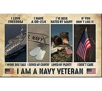 Jigsaw Puzzles 500 Piece for Adults - I Am A Navy Veteran I Love Freedom Wooden Puzzle Fun Games Stress Relief Toys for Home Decor Living Room Decor