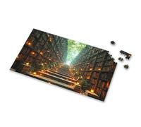 Jigsaw Puzzles 500 Pieces A Magical Library With Floating Candles And Lush Greenery Picture Puzzle Activity Books For Kids Ages 6-8 300 Piece Puzzle(300PCS)