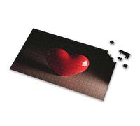 Jigsaw Puzzles 500 Pieces A Red Heart On A Dark Background Picture Puzzle Activity Books For Kids Ages 6-8 300 Piece Puzzle(300PCS)