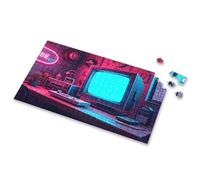 Jigsaw Puzzles 500 Pieces A Retro Gaming Setup With Neon Lights Picture Puzzle Activity Books For Kids Ages 6-8 300 Piece Puzzle(500PCS)
