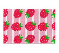 Jigsaw Puzzles 500 Pieces Adult White Elephant Gifts Funny Cute Red Strawberries Pink Stripes Fun Puzzle for Adults Animal Flower Art, 20.5x14.9 Inch