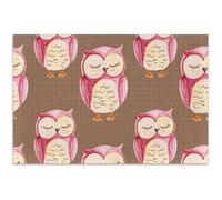 Jigsaw Puzzles 500 Pieces Adults Gifts for White Elephant Game Cute Watercolor Owls Eyes Brown Family Fun Puzzle Animal Painting Art, 20.5x14.9 Inch
