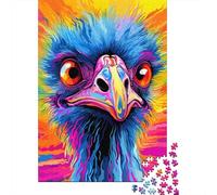 Jigsaw Puzzles 500 Pieces Animal Art Ostrich Puzzle for Adults Woodenboard Puzzles Christmas Puzzle Gifts 500pcs (52x38cm)