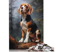 Jigsaw Puzzles 500 Pieces Beagle Puzzle for Adults Woodenboard Puzzles Christmas Puzzle Gifts 500pcs (52x38cm)