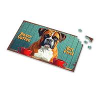 Jigsaw Puzzles 500 Pieces Boxer Coffee: But First, A Moment With My Friend Picture Puzzle Easter Gifts For Adults Puzzle(1000PCS)