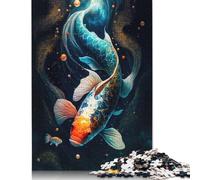 Jigsaw Puzzles 500 Pieces Cosmic Koi 6 Puzzle for Adults Woodenboard Puzzles Christmas Puzzle Gifts 500pcs (52x38cm)