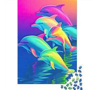 Jigsaw Puzzles 500 Pieces Dolphin Dreams Puzzle for Adults Woodenboard Puzzles Christmas Puzzle Gifts 500pcs (52x38cm)