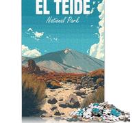 Jigsaw Puzzles 500 Pieces El Teide National Park Puzzle for Adults Woodenboard Puzzles Christmas Puzzle Gifts 500pcs (52x38cm)