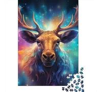 Jigsaw Puzzles 500 Pieces for Adults Animal Moose Puzzle for Adults Woodenboard Puzzles Family Decoration 500pcs (52x38cm)