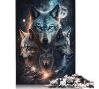 Jigsaw Puzzles 500 Pieces for Adults Art Galaxy Wolf Jigsaw Puzzle Set Adult Toys Gift Jigsaw for Home Wall Decoration 500pcs (52x38cm)