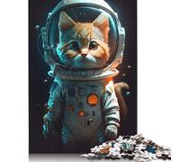 Jigsaw Puzzles 500 Pieces for Adults Astronaut Cat Puzzle for Adults Cardboard Puzzles Family Games Christmas Birthday Gifts 500pcs (52x38cm)