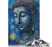 Jigsaw Puzzles 500 Pieces for Adults | Buddha Starry Night Style Art Puzzle | 500 Piece Puzzle Wooden Puzzles Educational Games 500pcs (52x38cm)