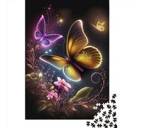 Jigsaw Puzzles 500 Pieces for Adults Butterfly Colorful4 Puzzle for Adults Wooden Board Puzzles Family Decoration 500pcs (52x38cm)