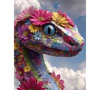 Jigsaw Puzzles 500 Pieces for Adults, Challenging & Brainteasing Adult Jigsaw Puzzles 500 pieces, Difficult Puzzles, For Men/Women Flowers Snake Cloud