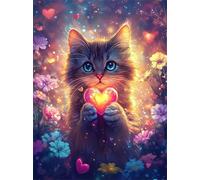 Jigsaw Puzzles 500 Pieces for Adults, Challenging & Brainteasing Adult Jigsaw Puzzles 500 pieces, Difficult Puzzles, For Men/Women Flower Love Cat