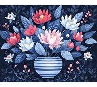 Jigsaw Puzzles 500 Pieces for Adults, Challenging & Brainteasing Adult Jigsaw Puzzles 500 pieces, Difficult Puzzles, For Men/Women Blue Flower Pot