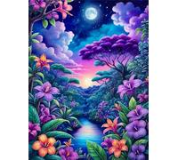 Jigsaw Puzzles 500 Pieces for Adults, Challenging & Brainteasing Adult Jigsaw Puzzles 500 pieces, Difficult Puzzles, For Men/Women Purple Tropical Scenery