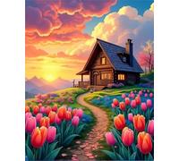 Jigsaw Puzzles 500 Pieces for Adults, Challenging & Brainteasing Adult Jigsaw Puzzles 500 pieces, Difficult Puzzles, For Men/Women House Tulip Sun