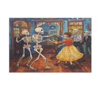 Jigsaw Puzzles 500 Pieces for Adults, Coolest Challenging Puzzles for Kids Elderly Skeletons are Dancing at A Haunted House Party