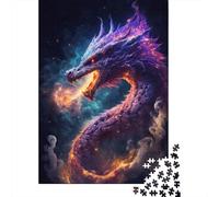 Jigsaw Puzzles 500 Pieces for Adults Elder Dragons Galaxy Puzzle for Adults Wooden Board Puzzles Family Decoration 500pcs (52x38cm)
