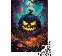 Jigsaw Puzzles 500 Pieces for Adults Evil Pumpkin Painting Jigsaw Puzzles Wooden Puzzle Leisure Toy Educational Game Home Decoration Art Gift 500pcs (52x38cm)